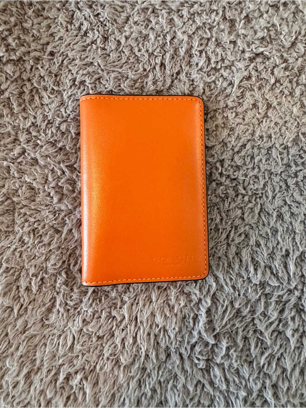 NEW Coach Bifold Dark Orange ID Card Wallet CJ738